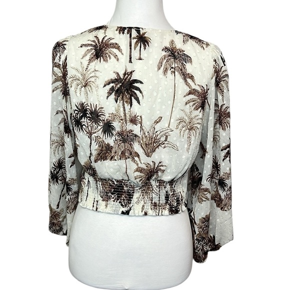 Joie Desert Palm Tree Surplice Wrap Blouse - Picture 3 of 6